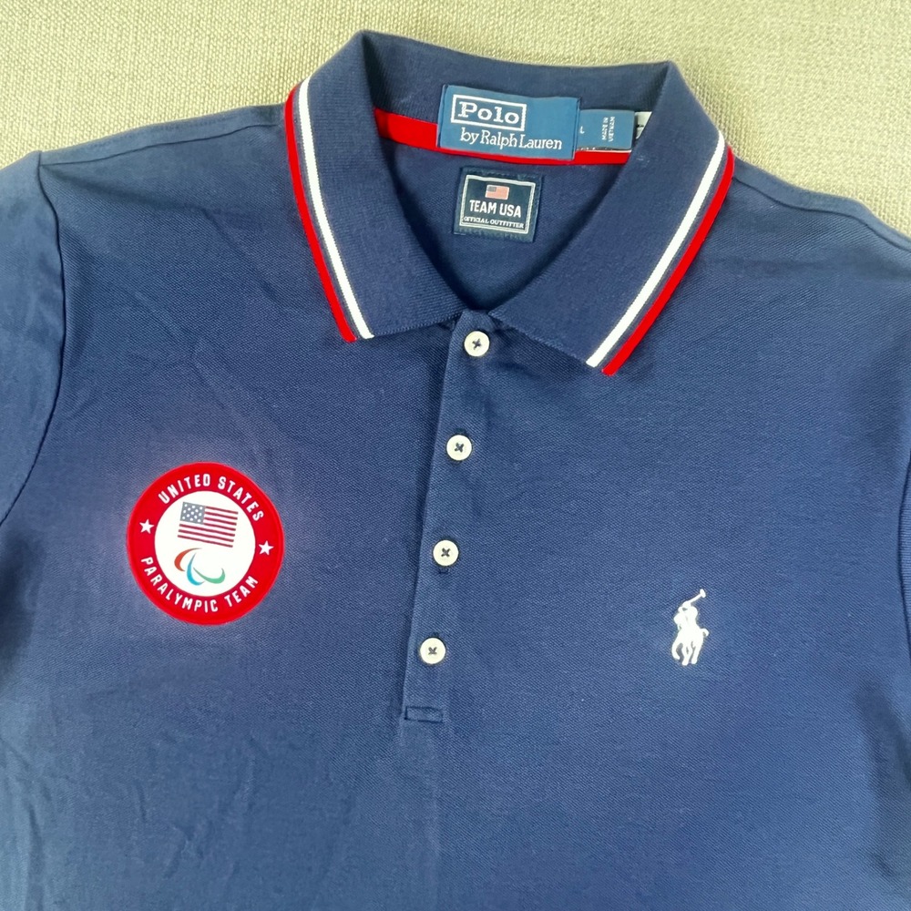 Polo Ralph Lauren Polo Shirt Women L Navy Team USA Paralympic Team Patriotic